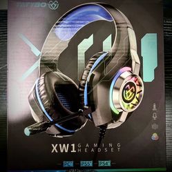 NEW NEVER Used  In Box Gaming Headset for PS4 PS5 Switch Xbox One PC with RGB Light, Noise Canceling Mic, Surround Sound Gaming Headphones