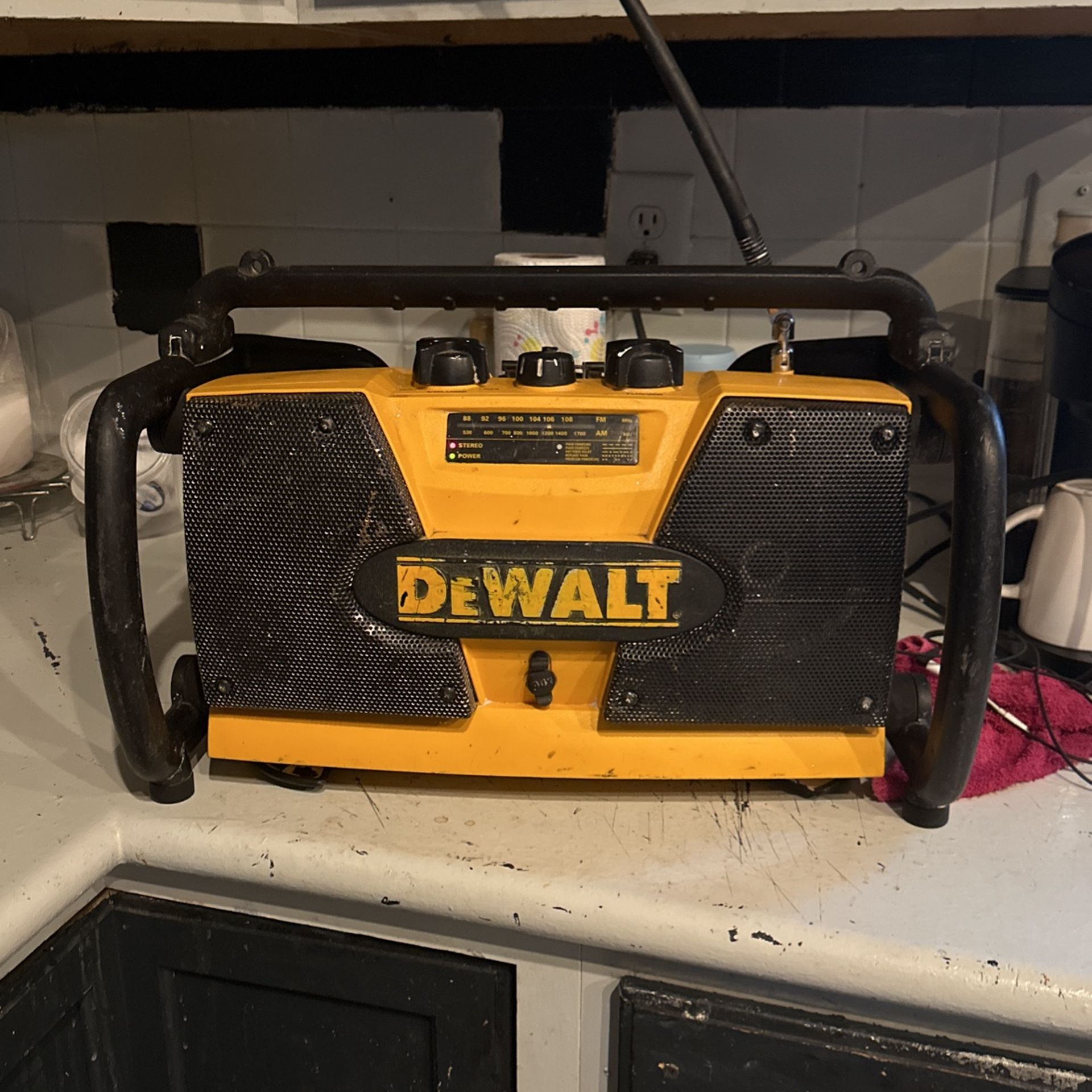 Dewalt stereo works great has auxiliary so you could plug other things into it