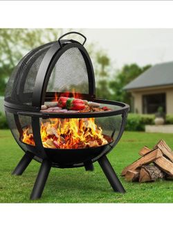Ball of Fire Pit fire Ball with BBQ Grill fire Globe Pit Large Round fire Pit, Patio Fire Pit Fireplace