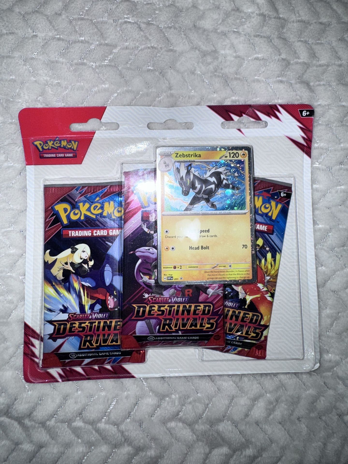 Pokémon Trading Card Game: Scarlet & Violet - Destined Rivals Three-Booster Blister Zebstrika