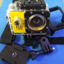 1080 HD Yellow Sports Action Camera