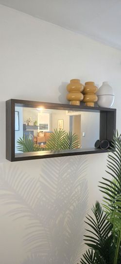 Dark Wood Framed Wall Mirror from West Elm