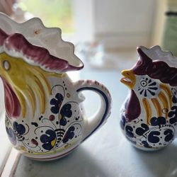 Vantage Italian Rooster Of Fortune Pitcher 1 Liter 34 Oz, 20,Oz  and 10 Oz Total $99

