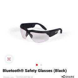 Snap On Bluetooth Safety Glasses Black