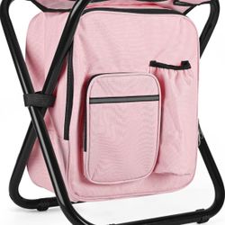 Backpack Stool Cooler Chair Heavy Duty 250LBS Max Load Portable Lightweight Stool Backpack Folding Fishing Cooler Seat for Camping Hunting Fishing