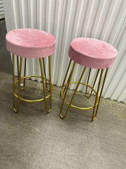 Pink and Gold Bar Stools