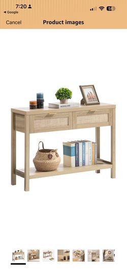 Rattan Console Table, Small Entry Tables for Hallway Behind Couch Table Sofa Table new in box (csewa10001OA)$95