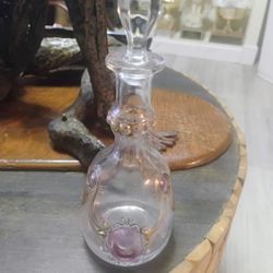 Important Estate Italian Pink and Gold Colored Glass Decanter Bottle