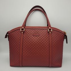 Gucci Signature Microguccissima Dome Satchel in Red Leather