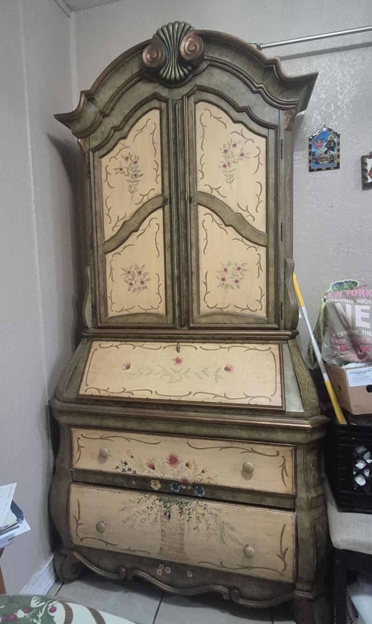 🌸 Secretary Pulaski Venetian Style Hand Painted Desk - Antique, Unique and Collectible 🌸
