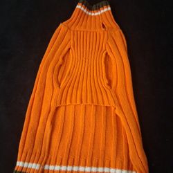 DOG SWEATER ORANGE & BROWN