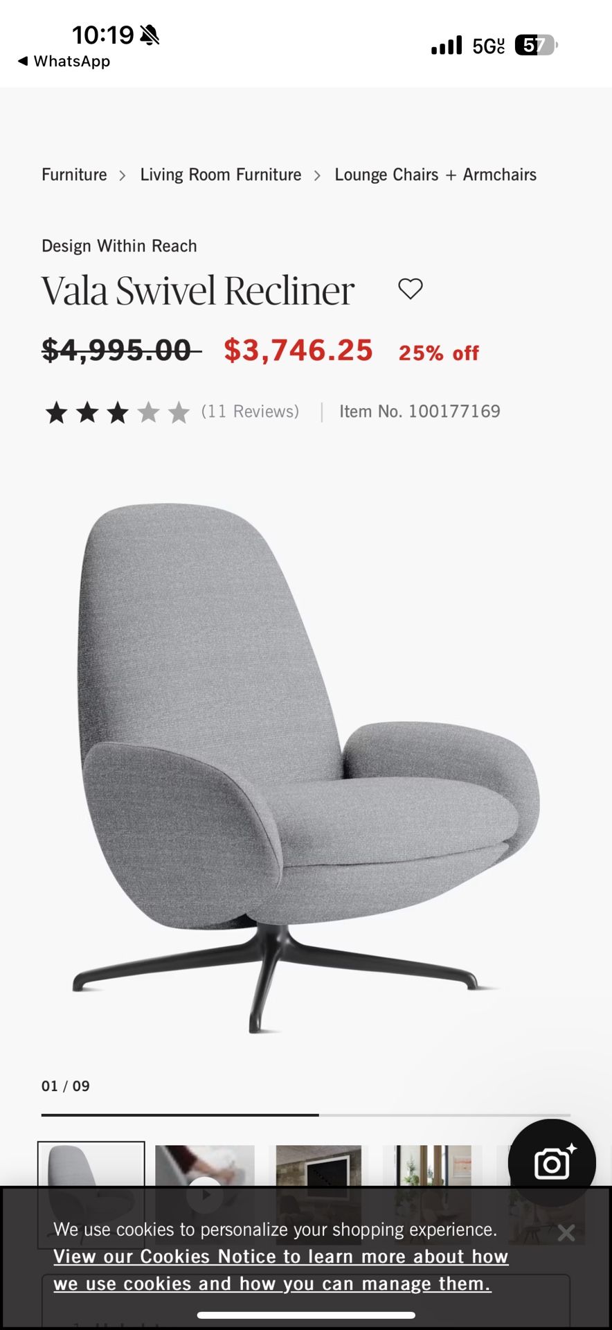 Vala Swivel Recliner Design With In Reach 