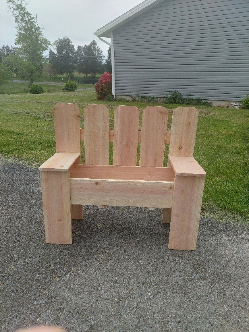 Handmade Cedar Planter Bench
