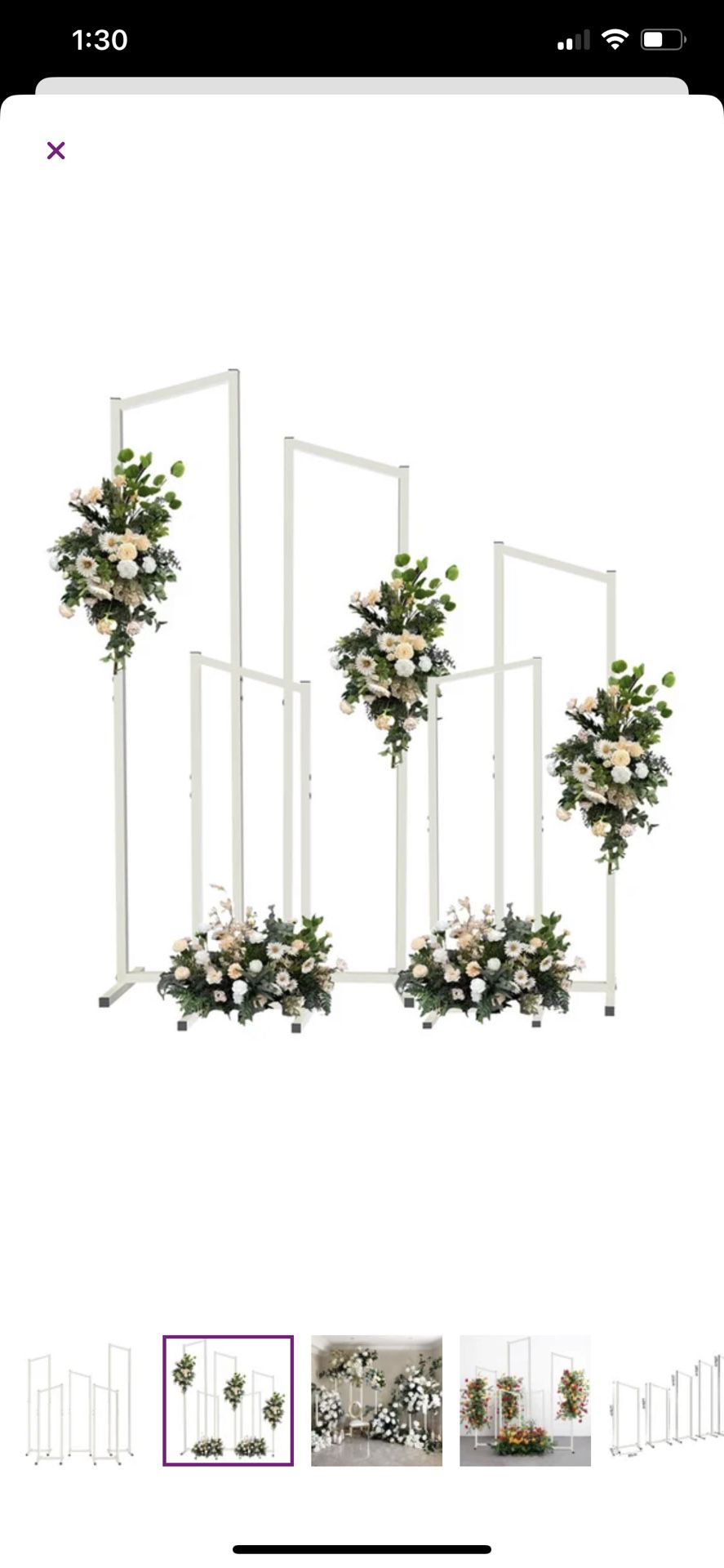 Black Geometric Wedding Floral Stands