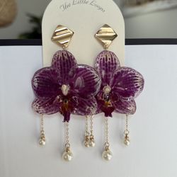 Real Orchid Earrings 