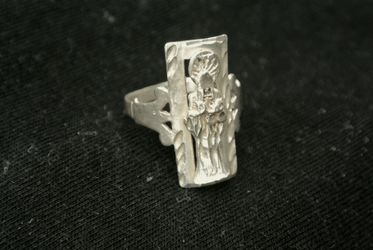 Saint ring 925 sterling silver