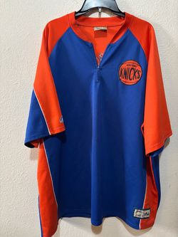 Majestic Hardwood Classics New York Knicks Shooting Warm Up Jacket 1/4 Zip 3XL