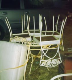 Wrought iron yard furniture