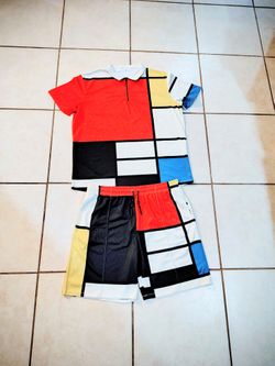 Mens Multicolor Block Set