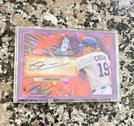 Owen Caissie Aura Laser Focused Auto Baseball Card /29