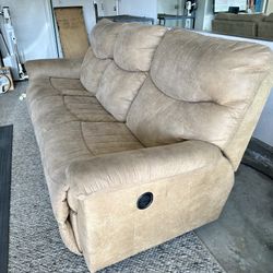 Suede Leather Lazy Boy Recliner Couch 
