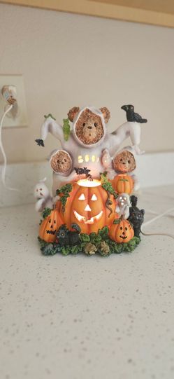 Halloween Teddy Bear Light-Up Figurine