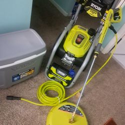 Ryobi 3300 Psi With Surface Cleaner Includes Rod Extensions New Water Hose And New Gas Container 