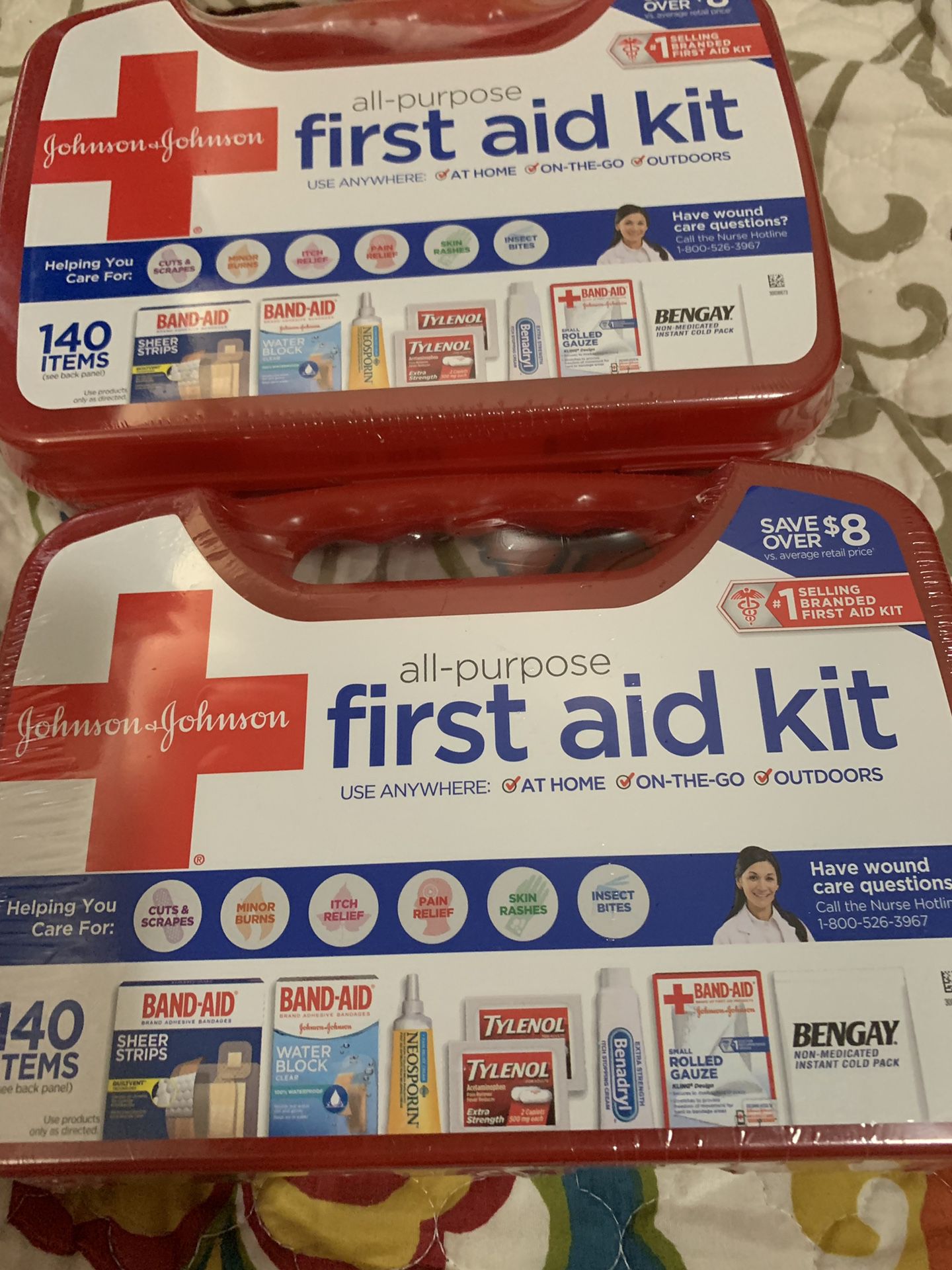 Heating pads new 3 levels auto off $10 a piece. 140 piece New sealed first aid kits . $10 each has 3