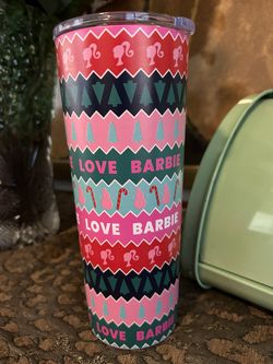 Barbie Stainless Steel Tumbler With Straw New