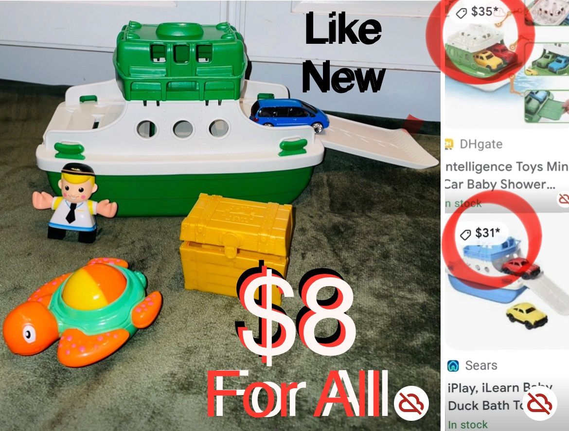 $8 For all set of Green Toys Boat great for Bathtub,Pool, Beach like new