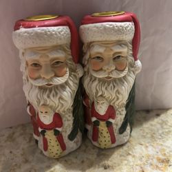 Santa candle holders