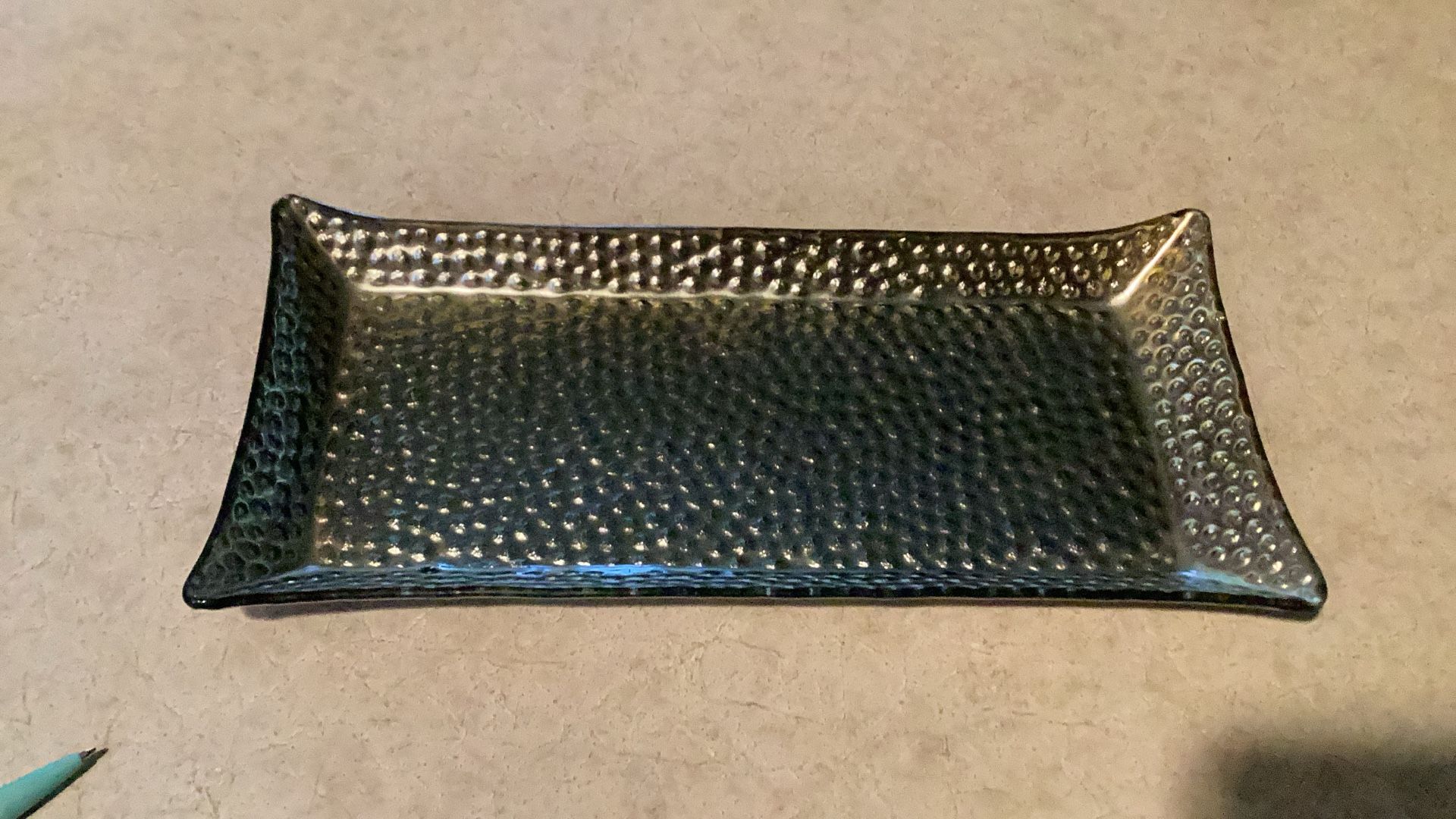 Yankee Candle Dimple Rectangular Jar & Pillar Tray Gold