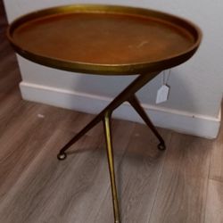 Accent Table Raw Brass Metal