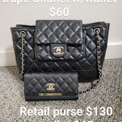 Black Chanel Dupe With Wallet