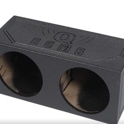 Power QBomb QBOMB12S Dual 12" Sealed Port Subwoofer Sub Box w/Bedliner Spray 30h x 13.5d x16h