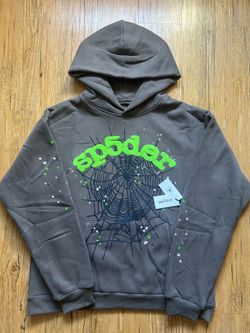 Slate Grey Wait Web Sp5der Hoodie