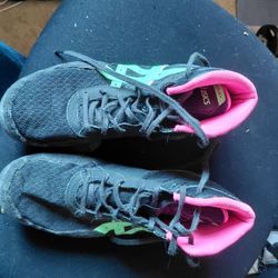 Asics Matflex Wrestling Shoes Black, Green, and Pink Size 9 Mens