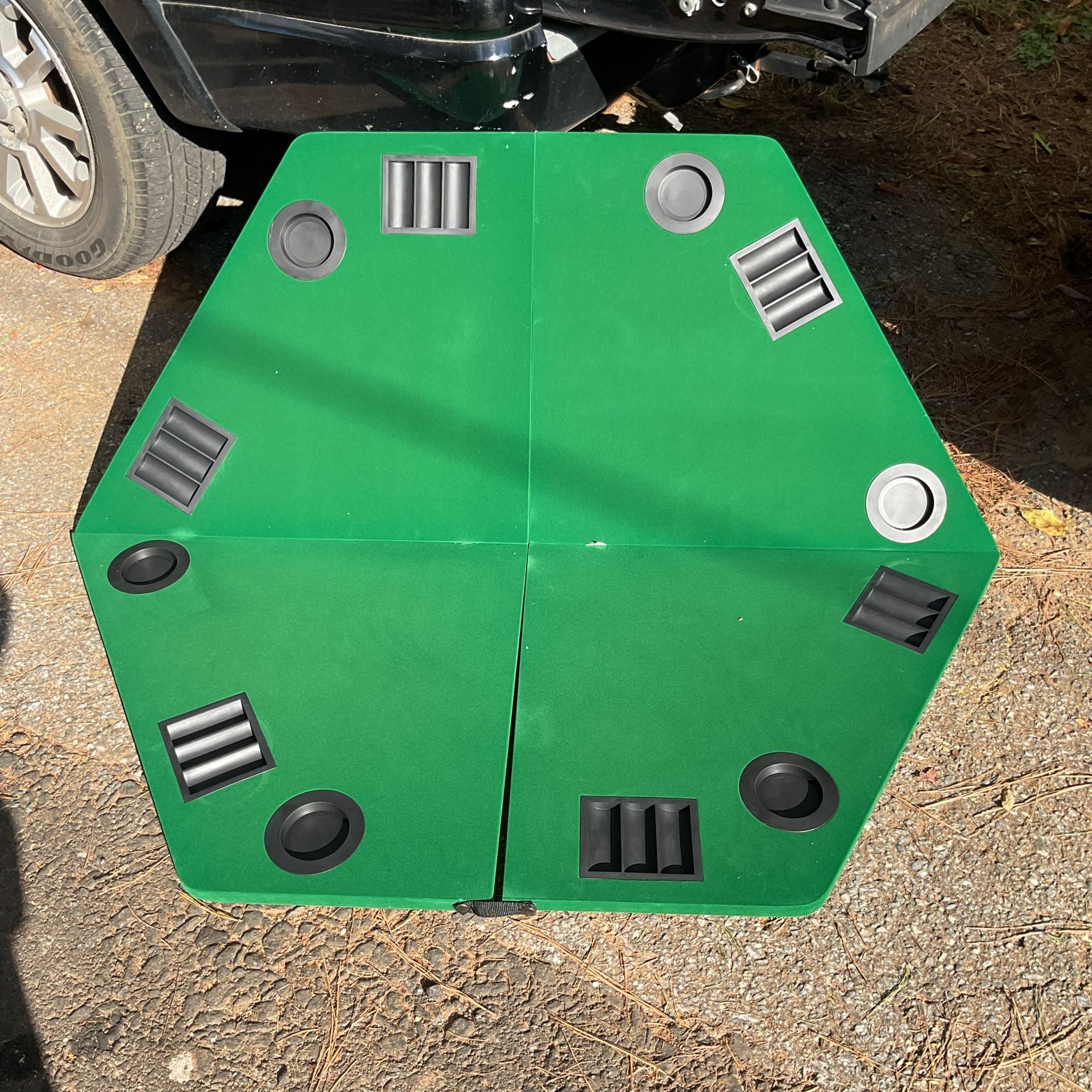 Folding Poker Table Top with Carrying Case - 6 Player