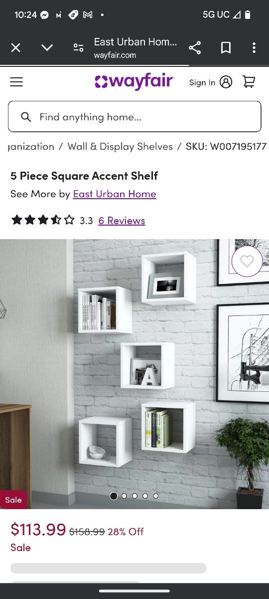  Wall Display Shelves 5 Pieces  