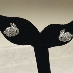 Silver Bunny Rabbit Earrings