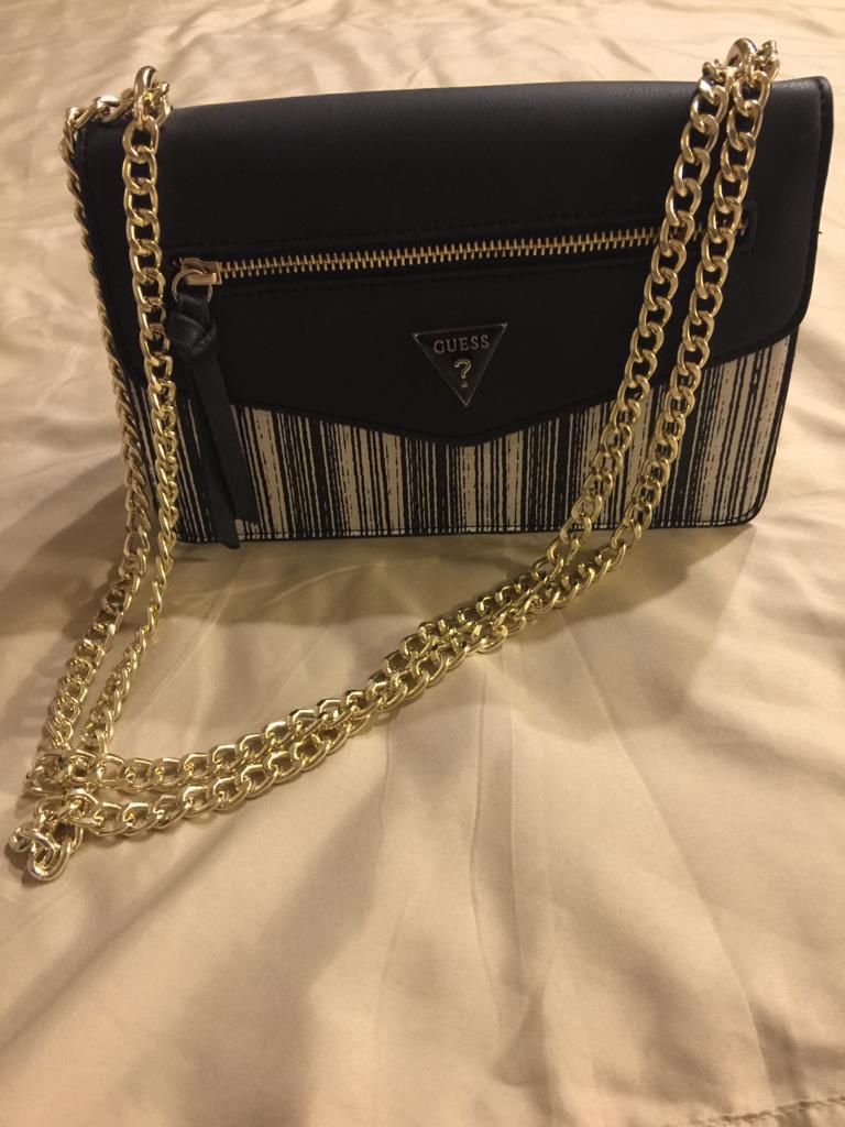 Guess handbag with gold hardware