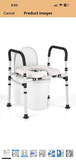 Toilet Seat Riser for Seniors, Raised Toilet Seat with Handles - FSA/HSA Eligible, Adjustable Height & Width, Supports 400 lbs - Universal Fit for Eld
