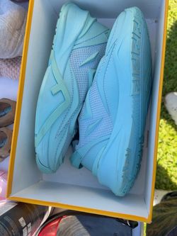 Fendi Style Light Blue Low-Top Basketball Sneakers