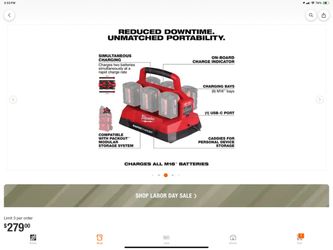 Milwaukee M18 PACKOUT Six Bay Rapid Charger. Brand new in package $250 obo