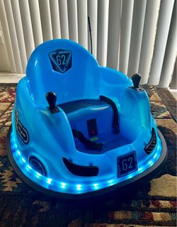6V Blue Glow Bumper Car, Battery Powered Ride on for Children, Ages 1.5+, by Flybar