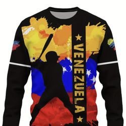 Venezuela Baseball Men Print Tshirt 
