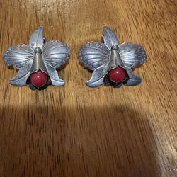 Vintage Navajo Sterling Silver Earrings 