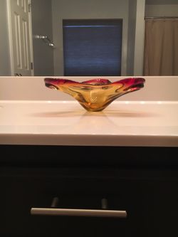 Rare 1950-1960's Italian Glass Red, Orange, Yellow, Amber (Tangerine) Sommerso Murano Glass