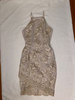 Champagne Embroidered Dress