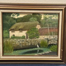 Peter Van Der Auwera - Vintage Listed Brazilian River Landscape Oil Painting